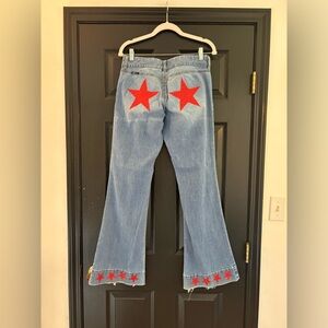 Upcycled Union Bay jeans - Size 9 - Glittery Patriotic America Jeans